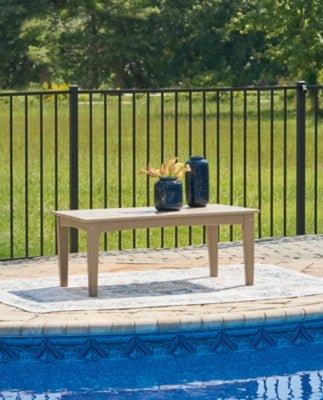 Hyland Wave Outdoor Coffee Table - Dark Brown Coffee Table modern furniture Contempo Furniture