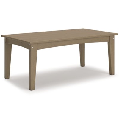 Hyland Wave Outdoor Coffee Table - Dark Brown | Ashley Furniture