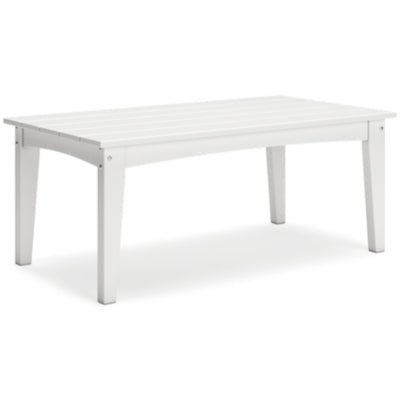 Hyland Wave Outdoor Coffee Table - White | Ashley Furniture