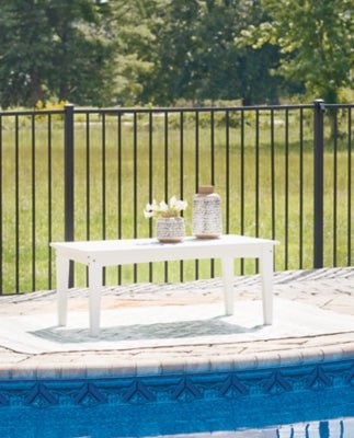Hyland Wave Outdoor Coffee Table - White Coffee Table modern furniture Contempo Furniture