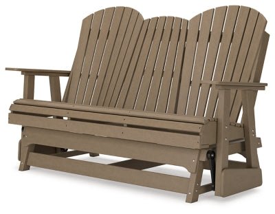 Hyland Wave Outdoor Glider Loveseat - Dark Brown Loveseat modern furniture Contempo Furniture