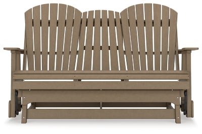 Hyland Wave Outdoor Glider Loveseat - Dark Brown Loveseat modern furniture Contempo Furniture