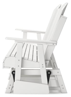 Hyland Wave Outdoor Glider Loveseat - White Loveseat modern furniture Contempo Furniture