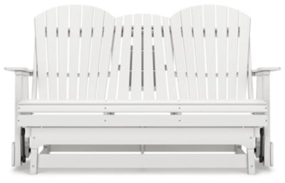 Hyland Wave Outdoor Glider Loveseat - White Loveseat modern furniture Contempo Furniture