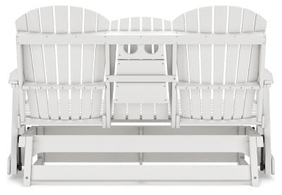 Hyland Wave Outdoor Glider Loveseat - White Loveseat modern furniture Contempo Furniture