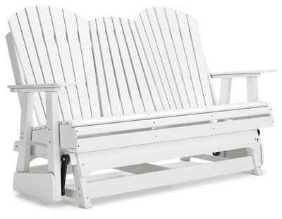 Hyland Wave Outdoor Glider Loveseat - White Loveseat modern furniture Contempo Furniture