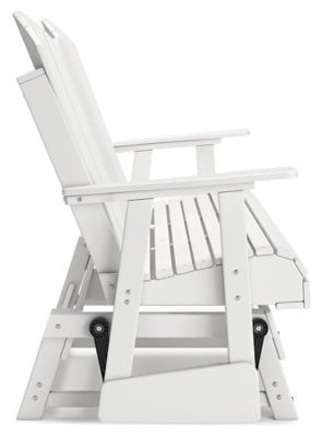 Hyland Wave Outdoor Glider Loveseat - White Loveseat modern furniture Contempo Furniture