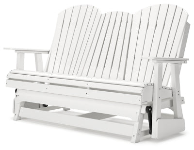 Hyland Wave Outdoor Glider Loveseat - White Loveseat modern furniture Contempo Furniture
