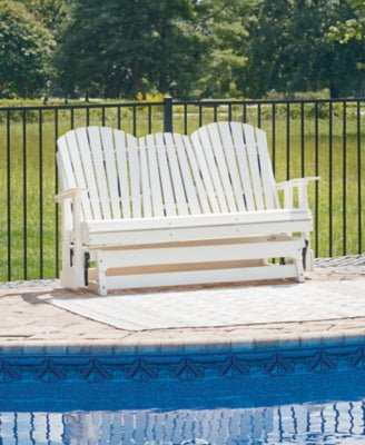 Hyland Wave Outdoor Glider Loveseat - White Loveseat modern furniture Contempo Furniture