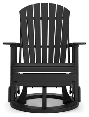 Hyland Wave Outdoor Swivel Glider Chair - Black Swivel Chair modern furniture Contempo Furniture