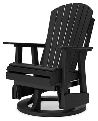 Hyland Wave Outdoor Swivel Glider Chair - Black Swivel Chair modern furniture Contempo Furniture