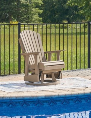 Hyland Wave Outdoor Swivel Glider Chair - Dark Brown Swivel Chair modern furniture Contempo Furniture