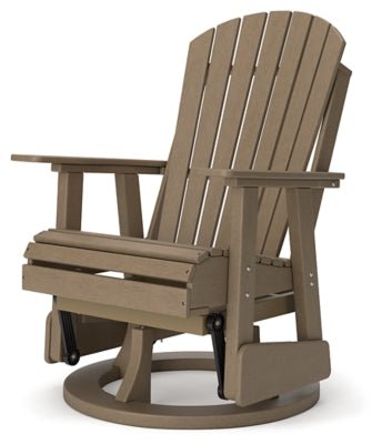 Hyland Wave Outdoor Swivel Glider Chair - Dark Brown Swivel Chair modern furniture Contempo Furniture