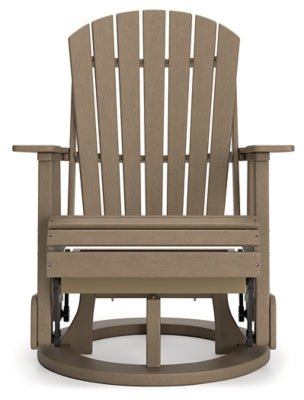 Hyland Wave Outdoor Swivel Glider Chair - Dark Brown Swivel Chair modern furniture Contempo Furniture