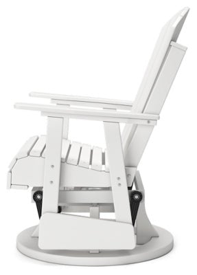Hyland Wave Outdoor Swivel Glider Chair - White Swivel Chair modern furniture Contempo Furniture