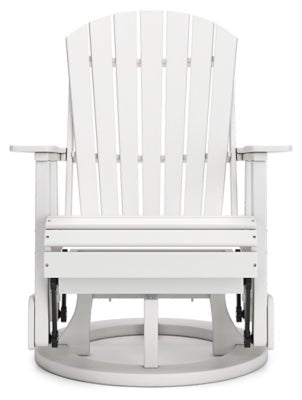 Hyland Wave Outdoor Swivel Glider Chair - White Swivel Chair modern furniture Contempo Furniture