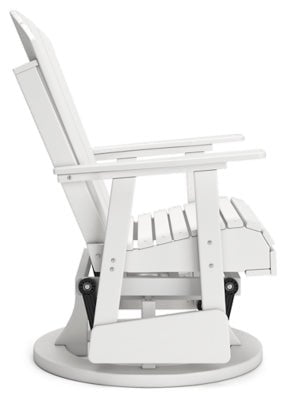 Hyland Wave Outdoor Swivel Glider Chair - White Swivel Chair modern furniture Contempo Furniture