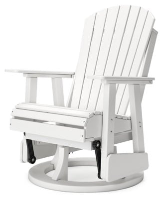 Hyland Wave Outdoor Swivel Glider Chair - White Swivel Chair modern furniture Contempo Furniture