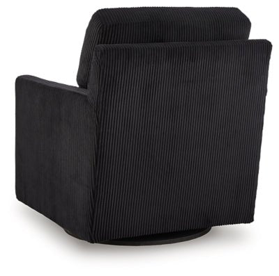 Icaman Swivel Accent Chair - Black Swivel Chair modern furniture Contempo Furniture