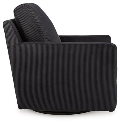 Icaman Swivel Accent Chair - Black Swivel Chair modern furniture Contempo Furniture