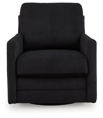 Icaman Swivel Accent Chair - Black Swivel Chair modern furniture Contempo Furniture