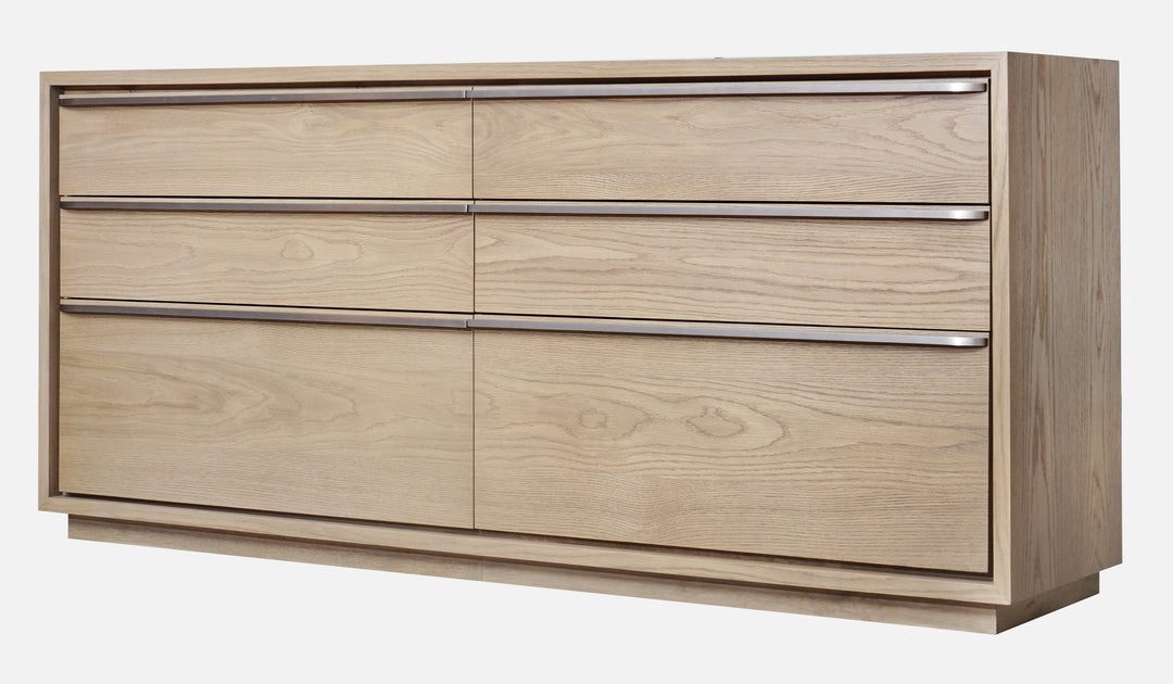 Modus Furniture Jvlh82 One Coastal Modern Six Drawer Dresser In Bisque