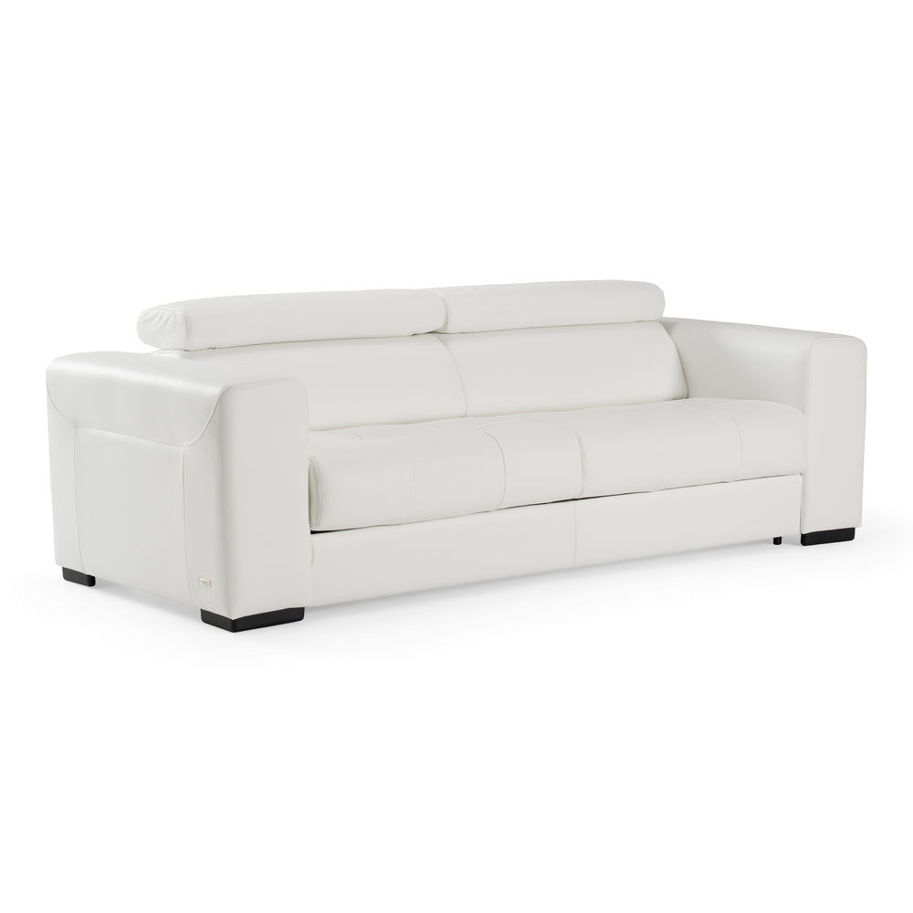 Icon - Modern Italian White Leather Sofa Bed - View 2