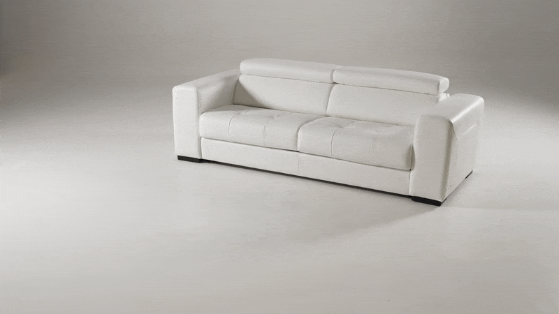 Icon - Modern Italian White Leather Sofa Bed