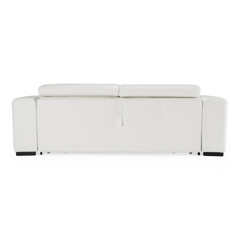 Icon - Modern Italian White Leather Sofa Bed - View 4
