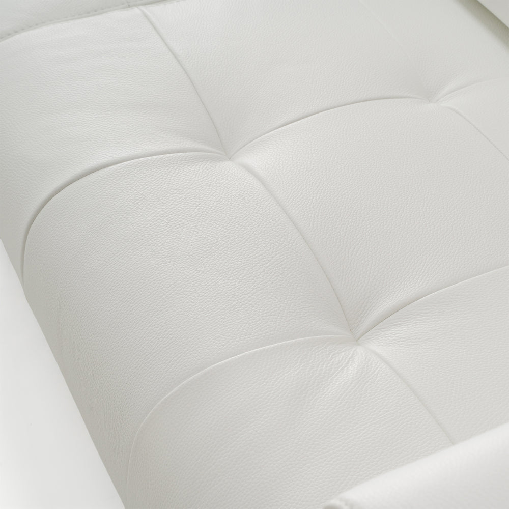 Icon - Modern Italian White Leather Sofa Bed - View 8