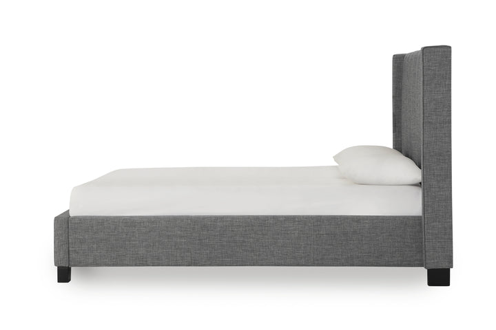 Modus Furniture 3Zfal463 Palermo Upholstered Wingback Platform Bed In Dark Stone