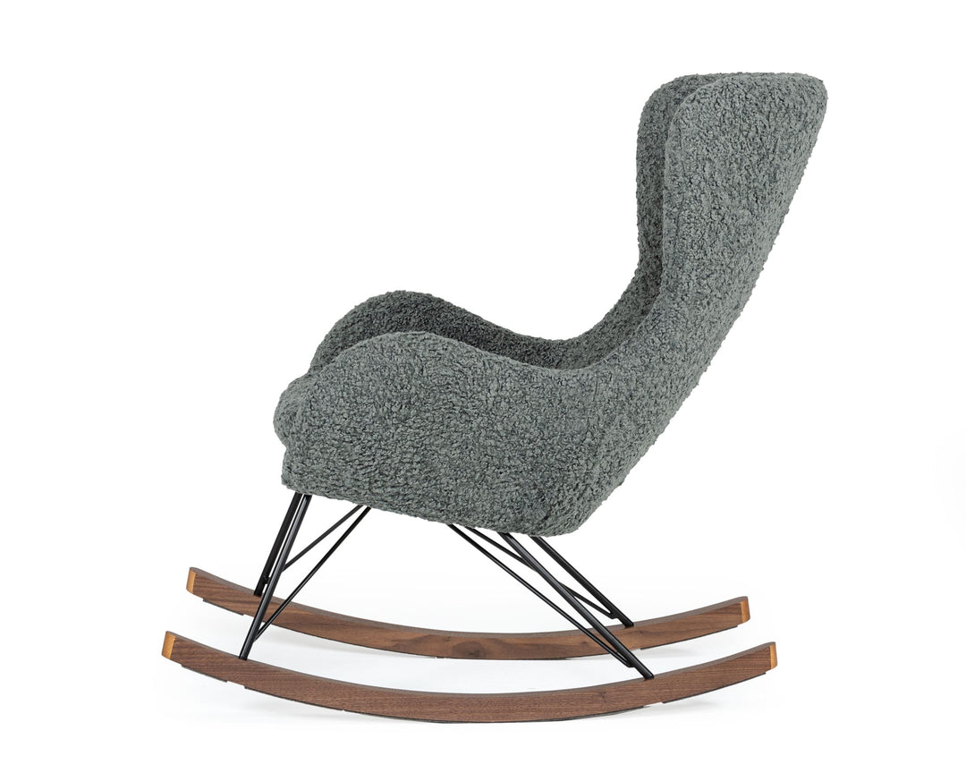 Ikard  Modern Grey Sheep Rocking Chair