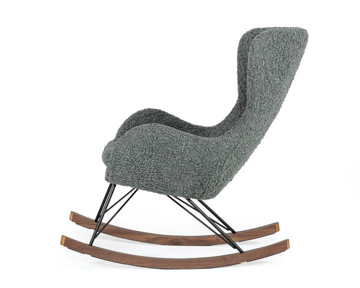 Ikard  Modern Grey Sheep Rocking Chair