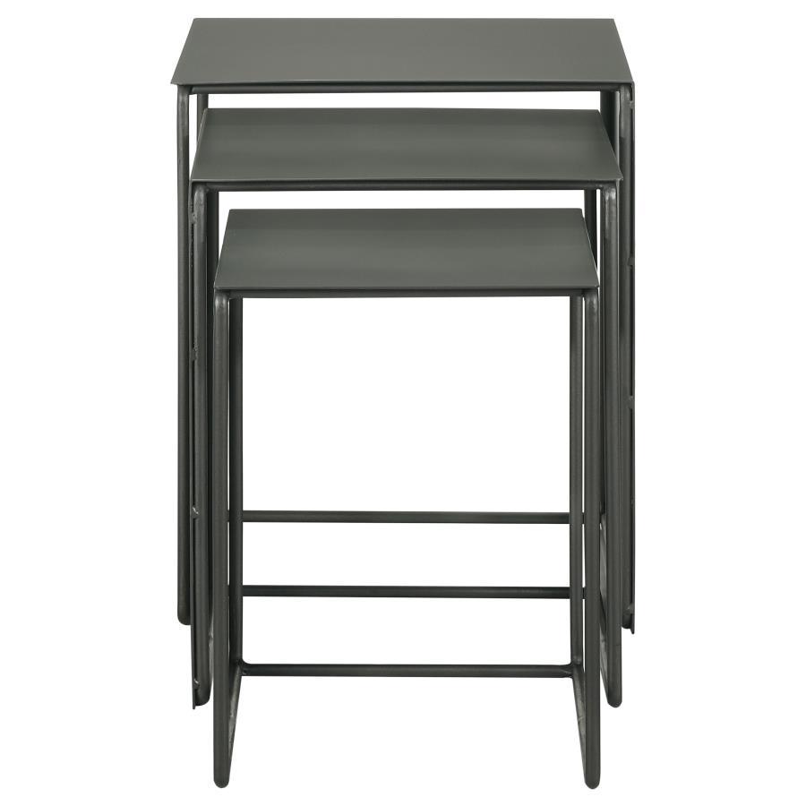 Imez - 3 Piece Rectangular Metal Nesting Table Set - Gray Nesting Table modern furniture Contempo Furniture