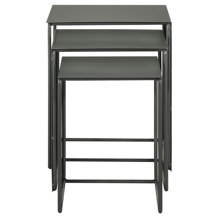 Imez - 3 Piece Rectangular Metal Nesting Table Set - Gray Nesting Table modern furniture Contempo Furniture