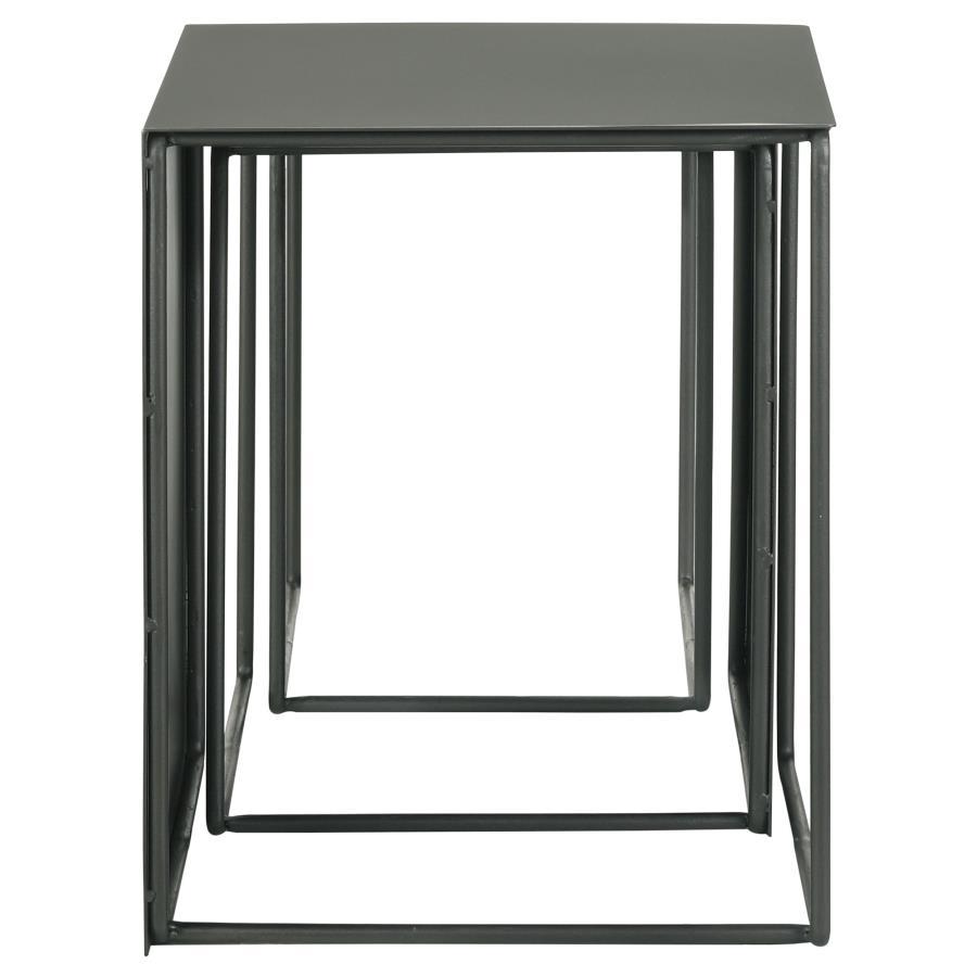 Imez - 3 Piece Rectangular Metal Nesting Table Set - Gray Nesting Table modern furniture Contempo Furniture