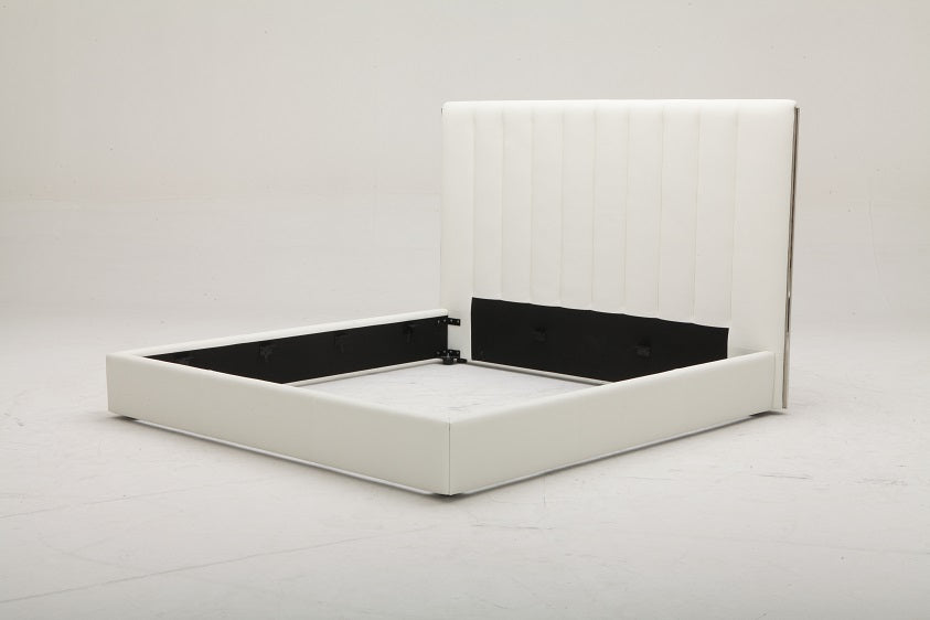 Valhalla - Contemporary White Fabric Q Bed