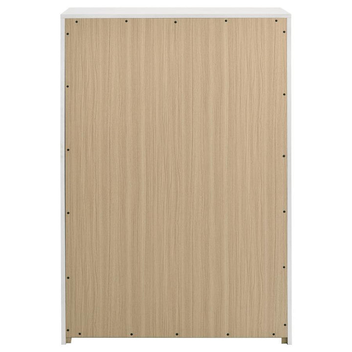 Ines - 5 - Drawer Bedroom Chest Of Drawers - White High Gloss Accent Chest modern furniture Contempo Furniture