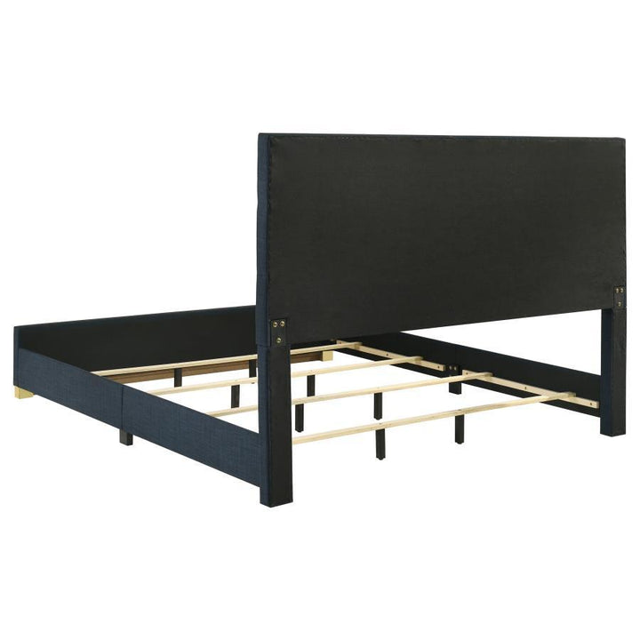 Ines - 52" Fabric Upholstered Queen Panel Bed - Navy Upholstered Bed modern furniture Contempo Furniture