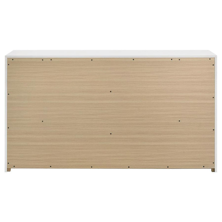 Ines - 6 - Drawer Bedroom Dresser Cabinet - White High Gloss Dressers modern furniture Contempo Furniture
