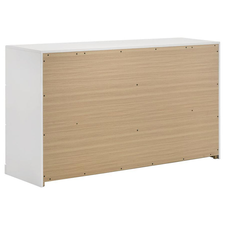 Ines - 6 - Drawer Bedroom Dresser Cabinet - White High Gloss Dressers modern furniture Contempo Furniture
