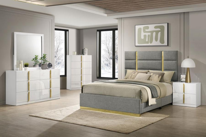Ines - 6 - Drawer Bedroom Dresser Cabinet - White High Gloss Dressers modern furniture Contempo Furniture