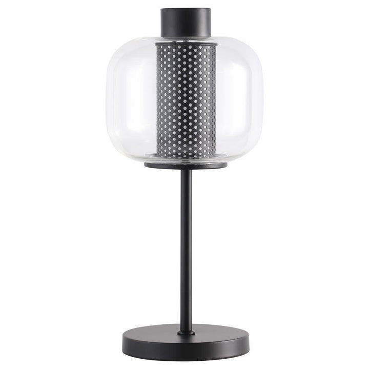 Ingrid - Glass Shade Bedside Table Lamp - Black Table Lamps modern furniture Contempo Furniture