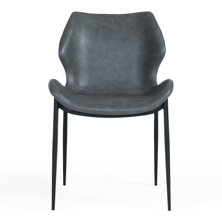 Instone - Industrial Dark Grey Eco-Leather Dining Chair (Set of 2)