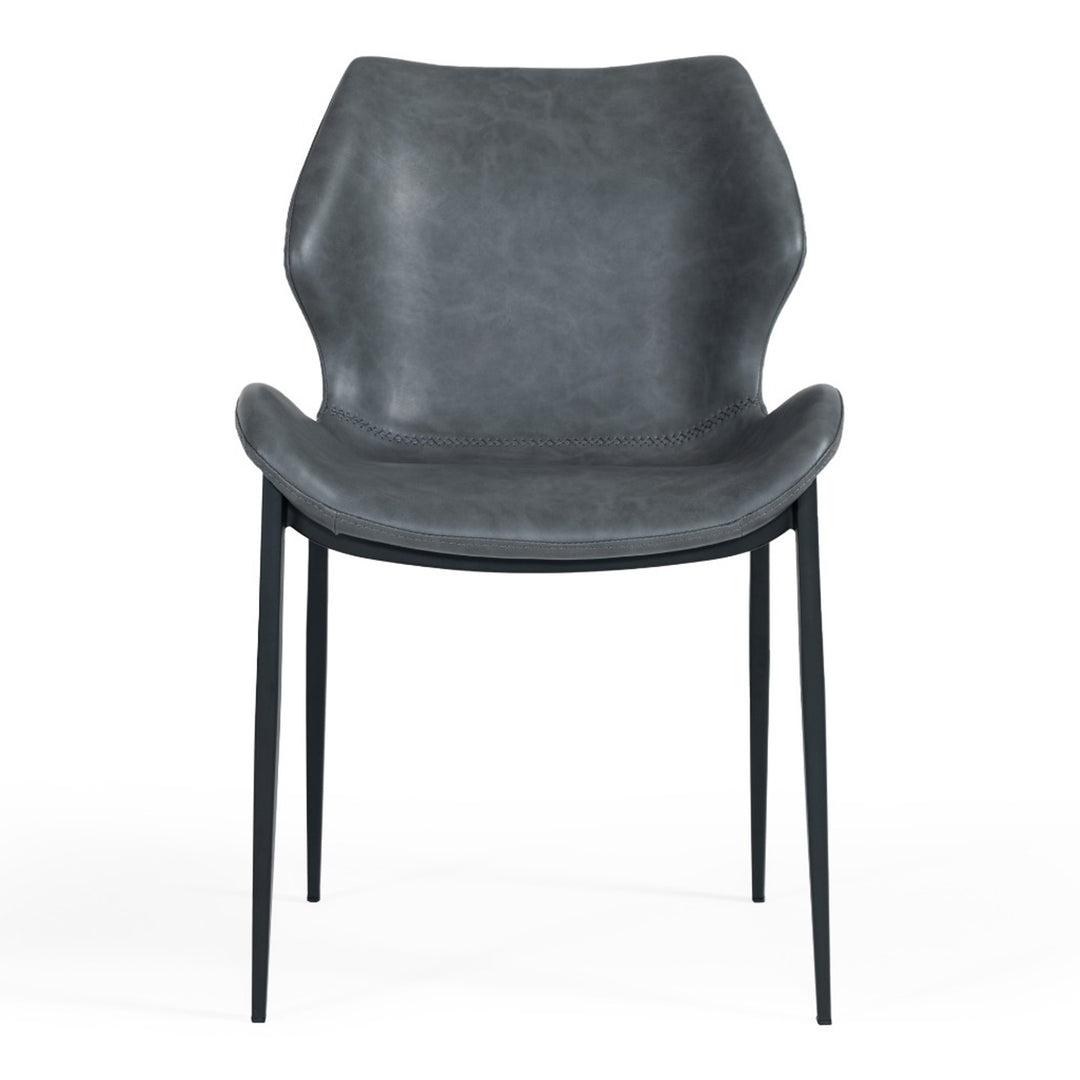Instone - Industrial Dark Grey Eco-Leather Dining Chair (Set of 2)