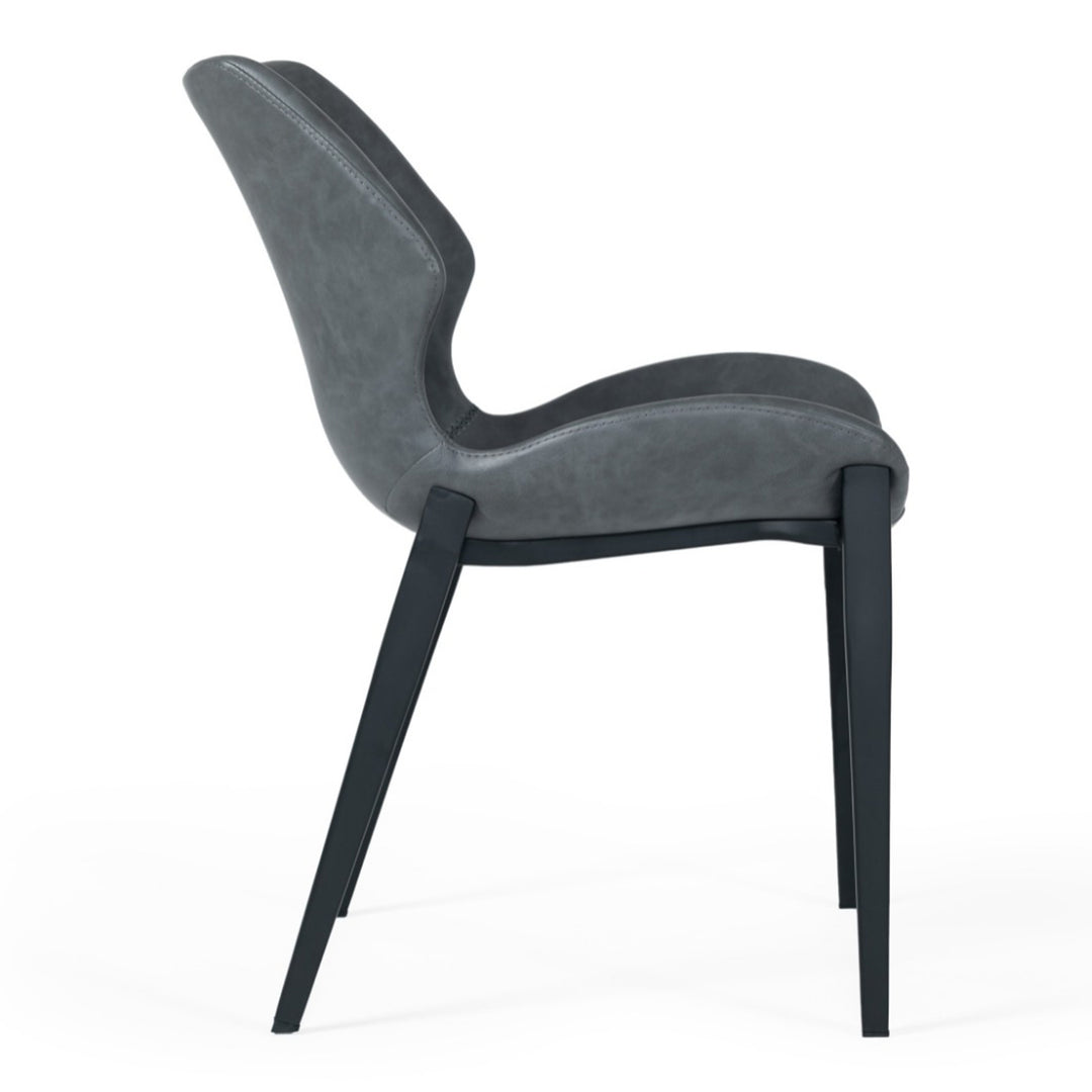 Instone - Industrial Dark Grey Eco-Leather Dining Chair (Set of 2)