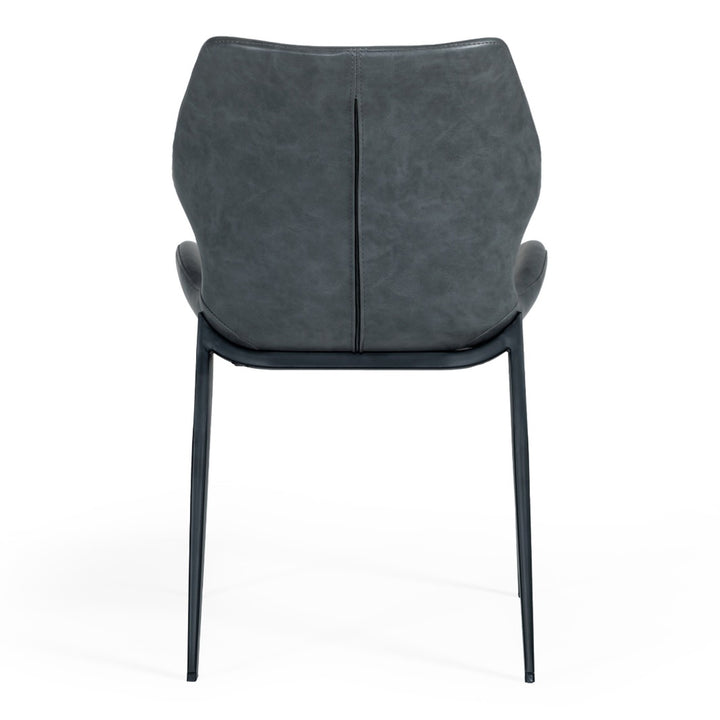 Instone - Industrial Dark Grey Eco-Leather Dining Chair (Set of 2)