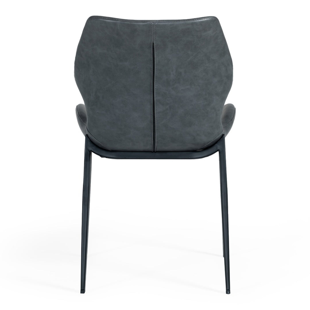 Instone - Industrial Dark Grey Eco-Leather Dining Chair (Set of 2)