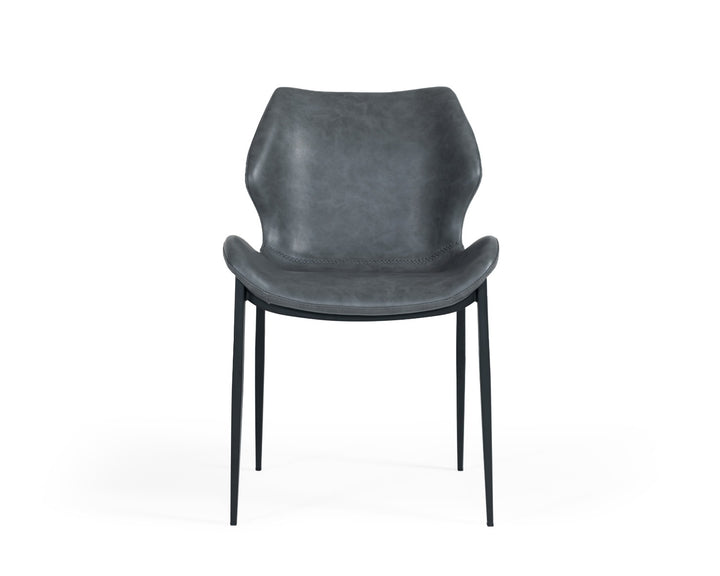 Instone - Industrial Dark Grey Eco-Leather Dining Chair (Set of 2)