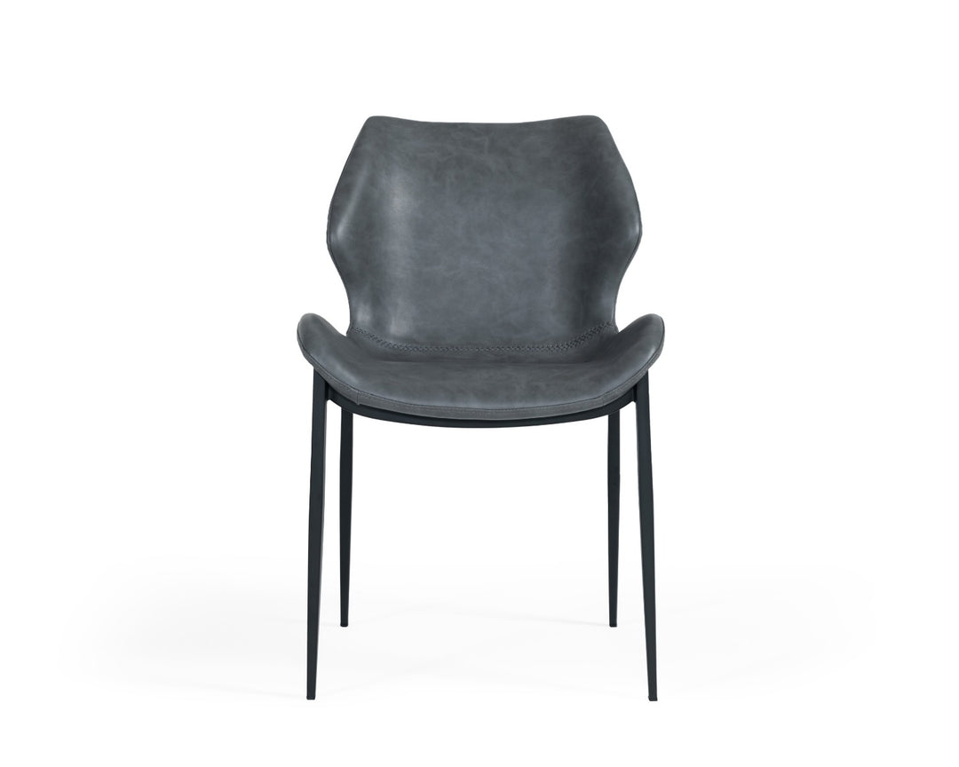 Instone - Industrial Dark Grey Eco-Leather Dining Chair (Set of 2)